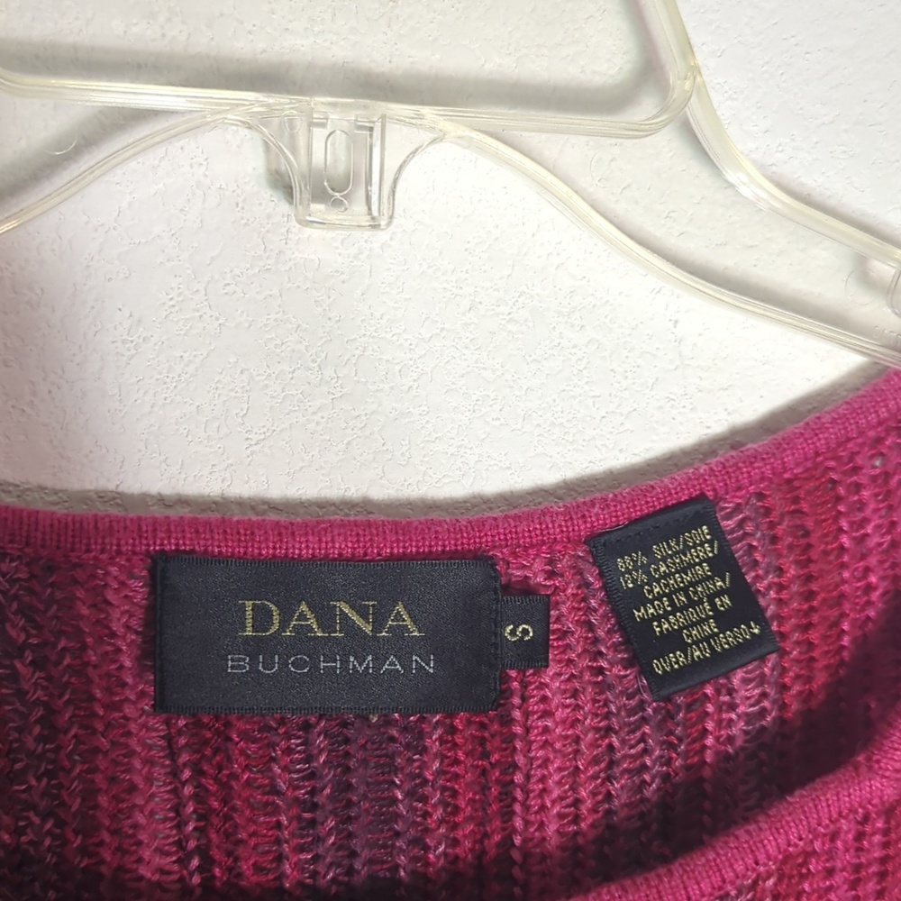 Womens Knit Sweater Silk Cashmere Vintage Y2K Pink Striped Forest Fairy Grunge S - Picture 3 of 11
